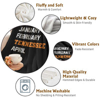 January February Tennessee April Throw Blanket Basketball Game Day