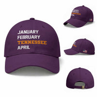 January February Tennessee April Baseball Cap Basketball Game Day