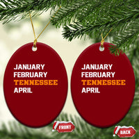 January February Tennessee April Ceramic Ornament Basketball Game Day