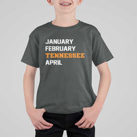 January February Tennessee April T Shirt For Kid Basketball Game Day