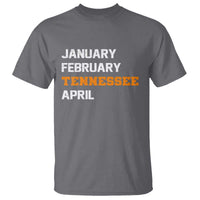 January February Tennessee April T Shirt Basketball Game Day