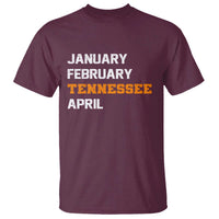 January February Tennessee April T Shirt Basketball Game Day
