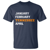 January February Tennessee April T Shirt Basketball Game Day