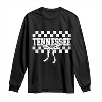 Tennessee Fan Long Sleeve Shirt TN State Sport Coquette Bow Checkered Design Game Day