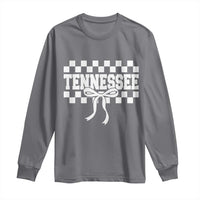 Tennessee Fan Long Sleeve Shirt TN State Sport Coquette Bow Checkered Design Game Day