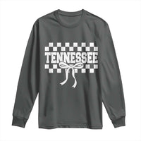 Tennessee Fan Long Sleeve Shirt TN State Sport Coquette Bow Checkered Design Game Day