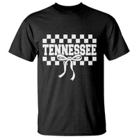 Tennessee Fan T Shirt TN State Sport Coquette Bow Checkered Design Game Day