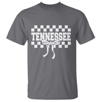 Tennessee Fan T Shirt TN State Sport Coquette Bow Checkered Design Game Day