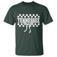 Tennessee Fan T Shirt TN State Sport Coquette Bow Checkered Design Game Day