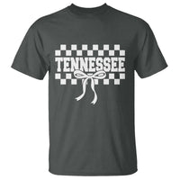 Tennessee Fan T Shirt TN State Sport Coquette Bow Checkered Design Game Day