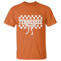 Tennessee Fan T Shirt TN State Sport Coquette Bow Checkered Design Game Day