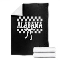 Alabama Fan Throw Blanket AL State Sport Coquette Bow Checkered Design Game Day