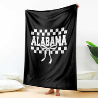 Alabama Fan Throw Blanket AL State Sport Coquette Bow Checkered Design Game Day