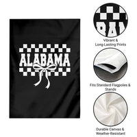 Alabama Fan Garden Flag AL State Sport Coquette Bow Checkered Design Game Day