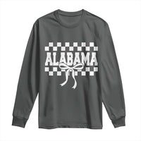 Alabama Fan Long Sleeve Shirt AL State Sport Coquette Bow Checkered Design Game Day