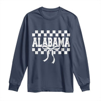 Alabama Fan Long Sleeve Shirt AL State Sport Coquette Bow Checkered Design Game Day
