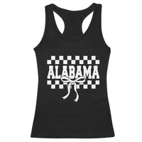 Alabama Fan Racerback Tank Top AL State Sport Coquette Bow Checkered Design Game Day