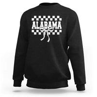Alabama Fan Sweatshirt AL State Sport Coquette Bow Checkered Design Game Day