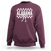 Alabama Fan Sweatshirt AL State Sport Coquette Bow Checkered Design Game Day