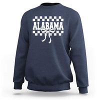 Alabama Fan Sweatshirt AL State Sport Coquette Bow Checkered Design Game Day