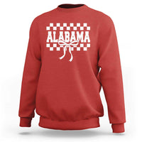 Alabama Fan Sweatshirt AL State Sport Coquette Bow Checkered Design Game Day