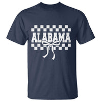 Alabama Fan T Shirt AL State Sport Coquette Bow Checkered Design Game Day