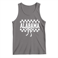 Alabama Fan Tank Top AL State Sport Coquette Bow Checkered Design Game Day