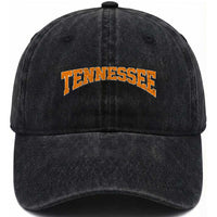 Tennessee Fan Washed Cotton Baseball Cap Orange Bold Sport State Letters Game Day