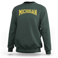 Michigan Fan Sweatshirt Yellow Bold Sport State Letters Game Day