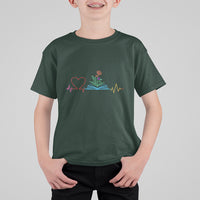 Floral Book T Shirt For Kid Literature Heart For Books Lover - Wonder Print Shop