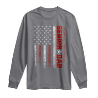 Senior Dad Long Sleeve Shirt Graduate Proud Dad Class of 2025 Vintage American Flag