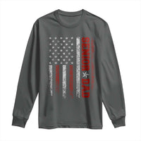 Senior Dad Long Sleeve Shirt Graduate Proud Dad Class of 2025 Vintage American Flag