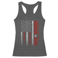 Senior Dad Racerback Tank Top Graduate Proud Dad Class of 2025 Vintage American Flag