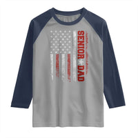 Senior Dad Raglan Shirt Graduate Proud Dad Class of 2025 Vintage American Flag