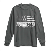 Senior 2025 Graduation Long Sleeve Shirt Class Of 2025 Vintage American Flag