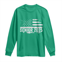 Senior 2025 Graduation Long Sleeve Shirt Class Of 2025 Vintage American Flag