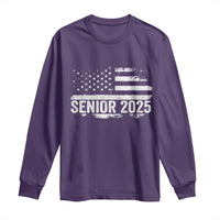 Senior 2025 Graduation Long Sleeve Shirt Class Of 2025 Vintage American Flag