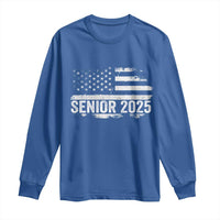 Senior 2025 Graduation Long Sleeve Shirt Class Of 2025 Vintage American Flag