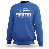 Senior 2025 Graduation Sweatshirt Class Of 2025 Vintage American Flag
