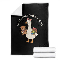 Outnumbered By Girls Throw Blanket Funny Girl Dad Goose