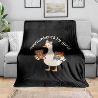 Outnumbered By Girls Throw Blanket Funny Girl Dad Goose