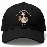 Outnumbered By Girls Baseball Cap Funny Girl Dad Goose