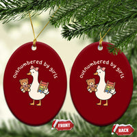 Outnumbered By Girls Ceramic Ornament Funny Girl Dad Goose