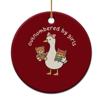 Outnumbered By Girls Ceramic Ornament Funny Girl Dad Goose