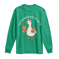 Outnumbered By Girls Long Sleeve Shirt Funny Girl Dad Goose