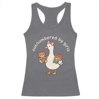 Outnumbered By Girls Racerback Tank Top Funny Girl Dad Goose