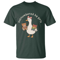 Outnumbered By Girls T Shirt Funny Girl Dad Goose