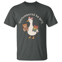 Outnumbered By Girls T Shirt Funny Girl Dad Goose