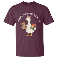 Outnumbered By Girls T Shirt Funny Girl Dad Goose