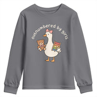 Outnumbered By Girls Youth Sweatshirt Funny Girl Dad Goose
